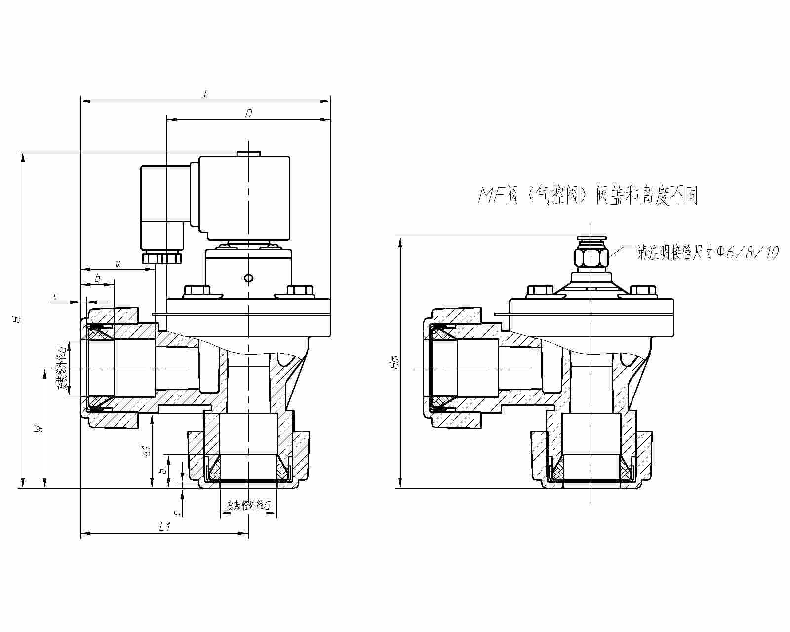 直角螺母电磁脉冲阀DMF-ZM-20