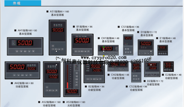 XST数显表选型表