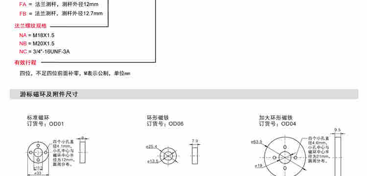NADO柔性桿磁致伸縮位移傳感器/油缸內(nèi)置位移傳感器/防爆型磁致