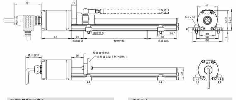 磁致伸縮線性位移傳感器尺計SSI Startstop profibus dp profinet