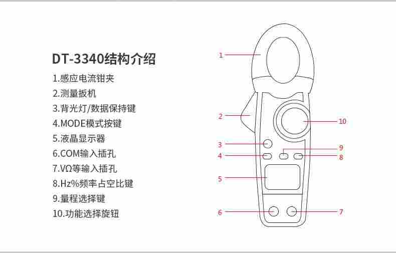华盛昌CEM钳形表DT-3340厂家直销