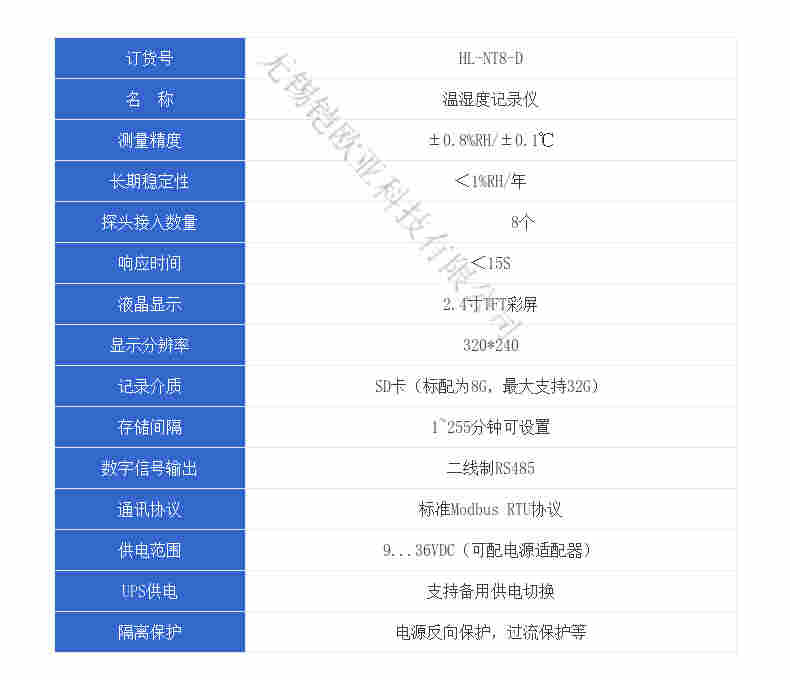 HL-NT8-D便携式温湿度记录仪 多通道温湿度计 瑞士罗卓尼克探头