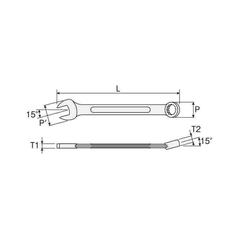 日本HOZAN宝三 W-520 单面扳手套装5件套 组合扳手套装