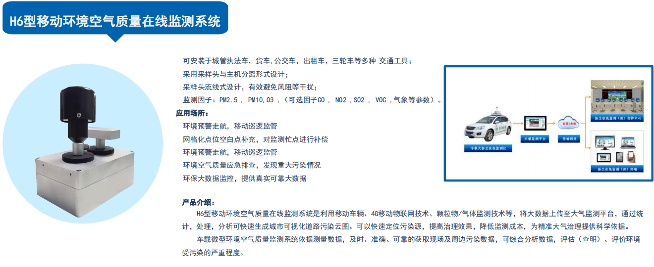 移动环境空气质量在线监测系统 和诚H6型