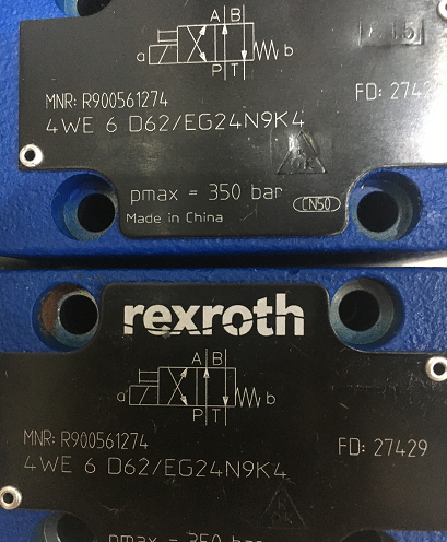 Rexroth力士乐电磁阀4WE 6 D62/EG24N9K4原装现货