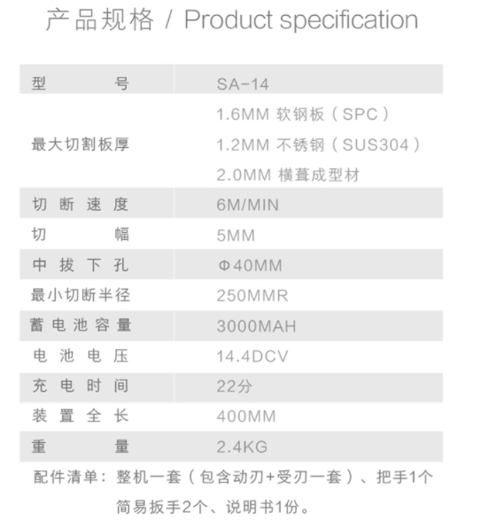 日本SANWA三和牌电冲剪/切割机SA-14