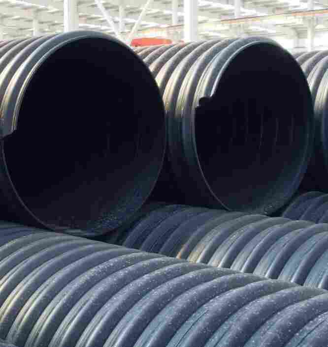 新平HDPE钢带管-HDPE钢带增强波纹管-DN500钢带管