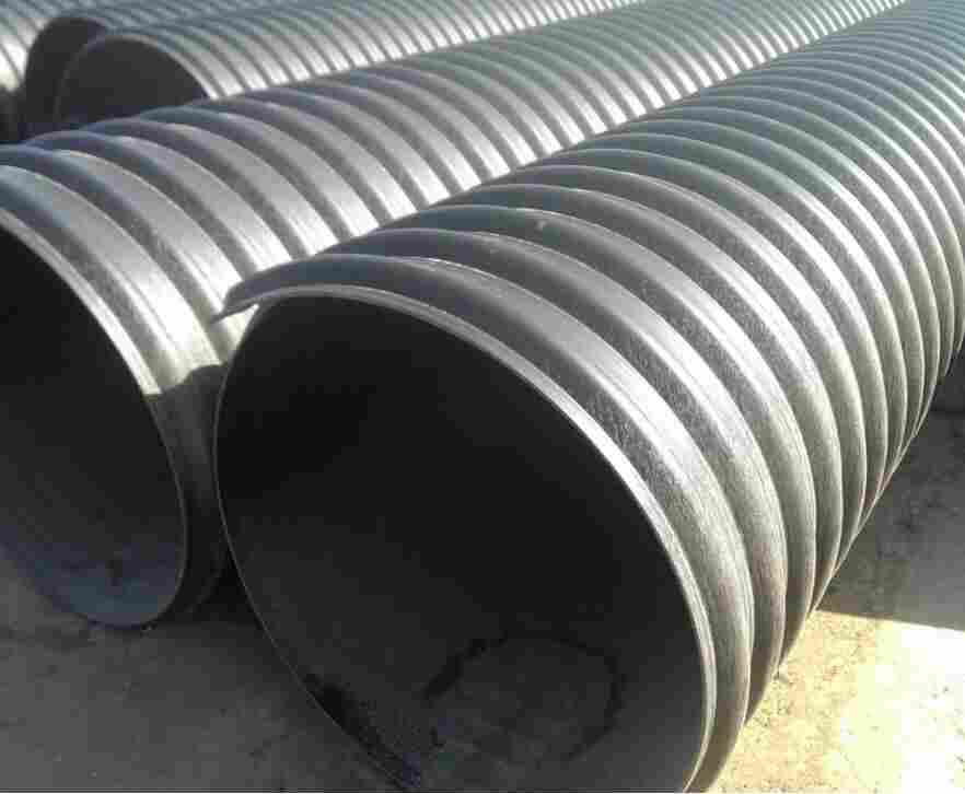 云南普洱孟连HDPE钢带管-HDPE钢带增强波纹管-DN500钢带管