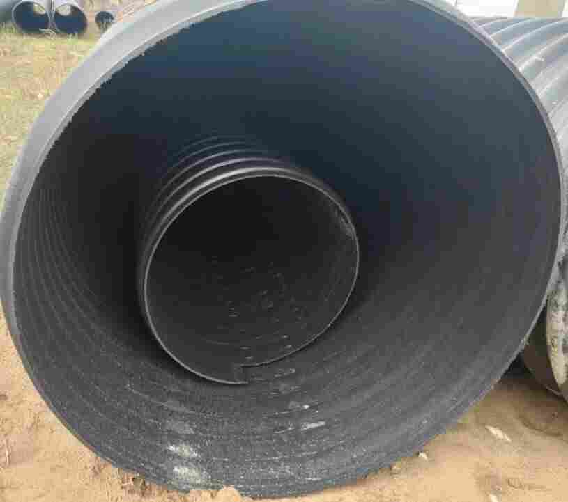 云南昆明禄劝HDPE钢带管-HDPE钢带增强波纹管-DN500钢带管