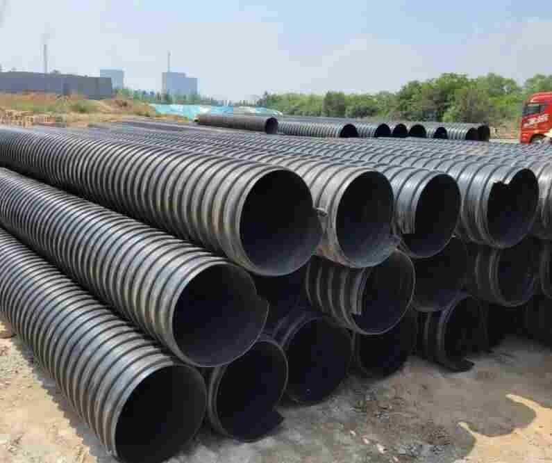 水富HDPE钢带管-HDPE钢带增强波纹管-DN500钢带管