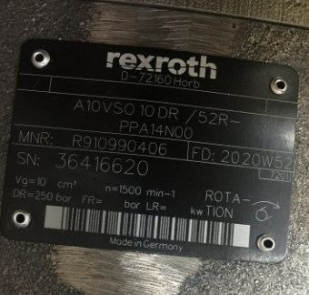 实物图REXROTH力士乐柱塞泵A10VSO 10DR /52R-PPA14N00
