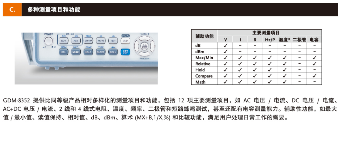 GDM-8352 台式数字万用表 