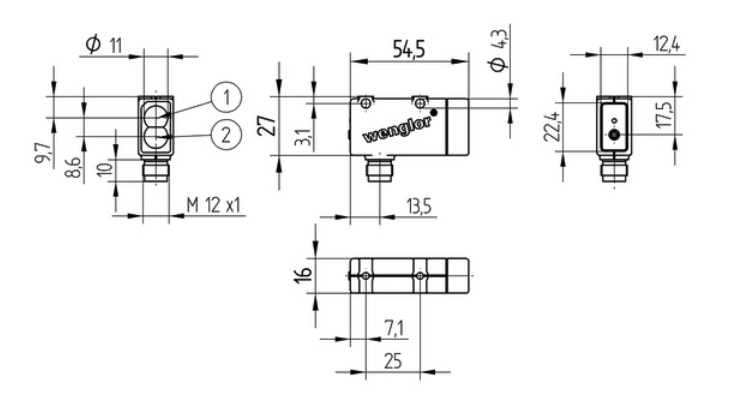 YM22PCT2漫反射传感器带背景抑制功能