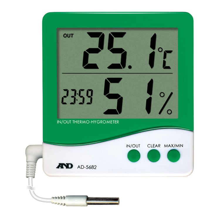 带外部传感器的温湿度计 AD-5682（带时钟）图片