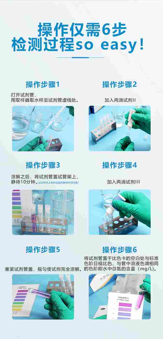 涛克 水质快速检测包总氮测试包0-100mg/l