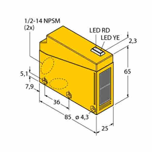 图尔克光电传感器EOR23M-BR85-6X货号7700692对射式传感器介绍