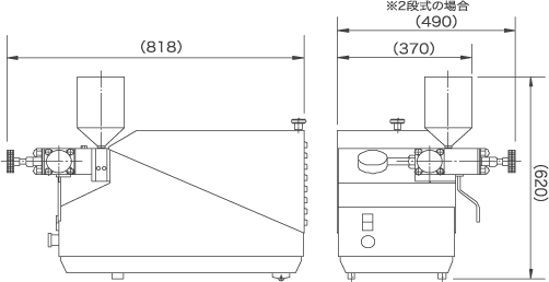 近似尺寸(两级均质阀门规格)