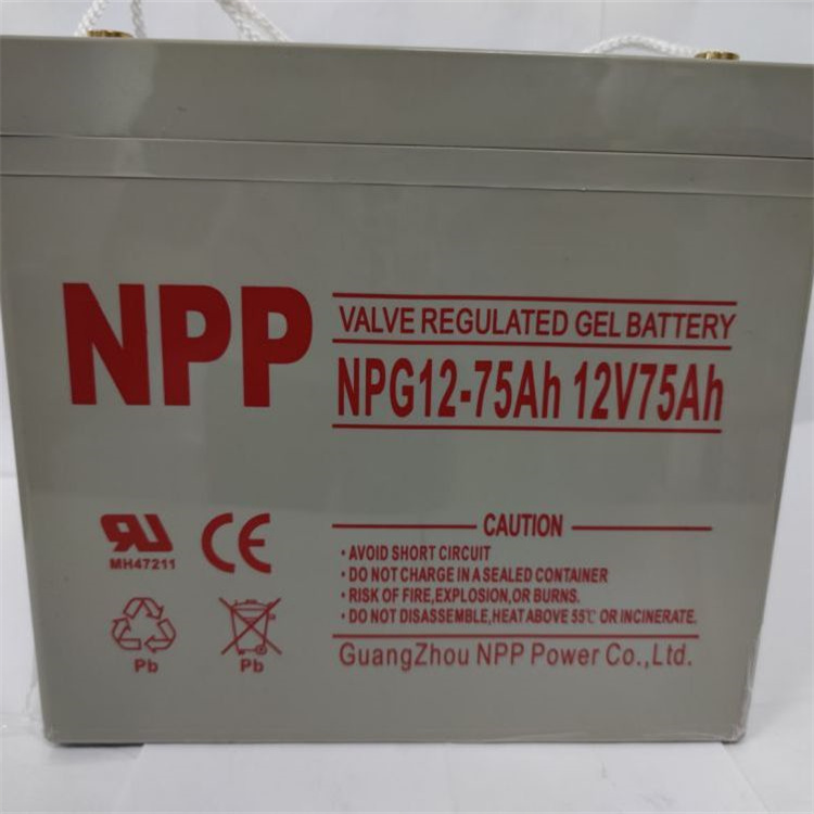 广州耐普蓄电池NPG12-75 12V75AH尺寸及规格参考