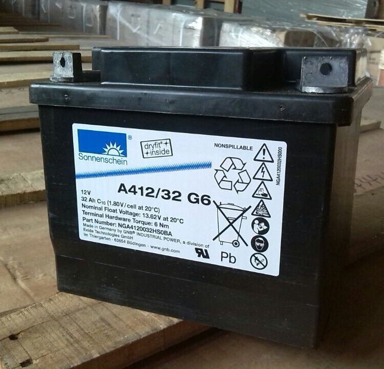 德国阳光胶体电池A412/32G6 12V32AH深循环储能