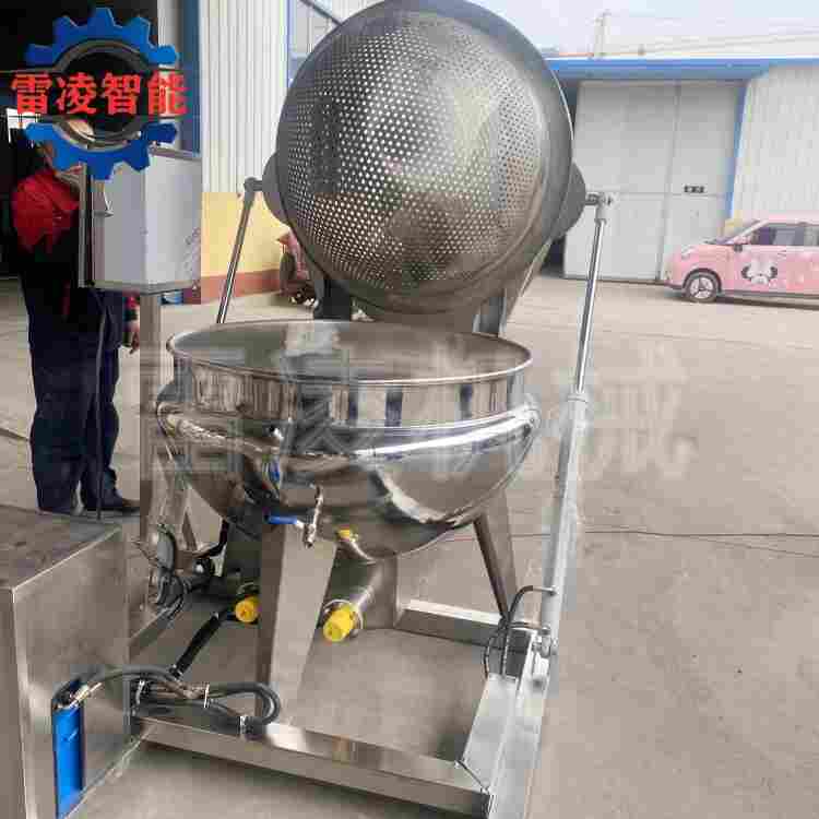 全自动翻筐出料卤煮锅 蔬菜海鲜漂烫锅 酱牛肉翻篮炒锅