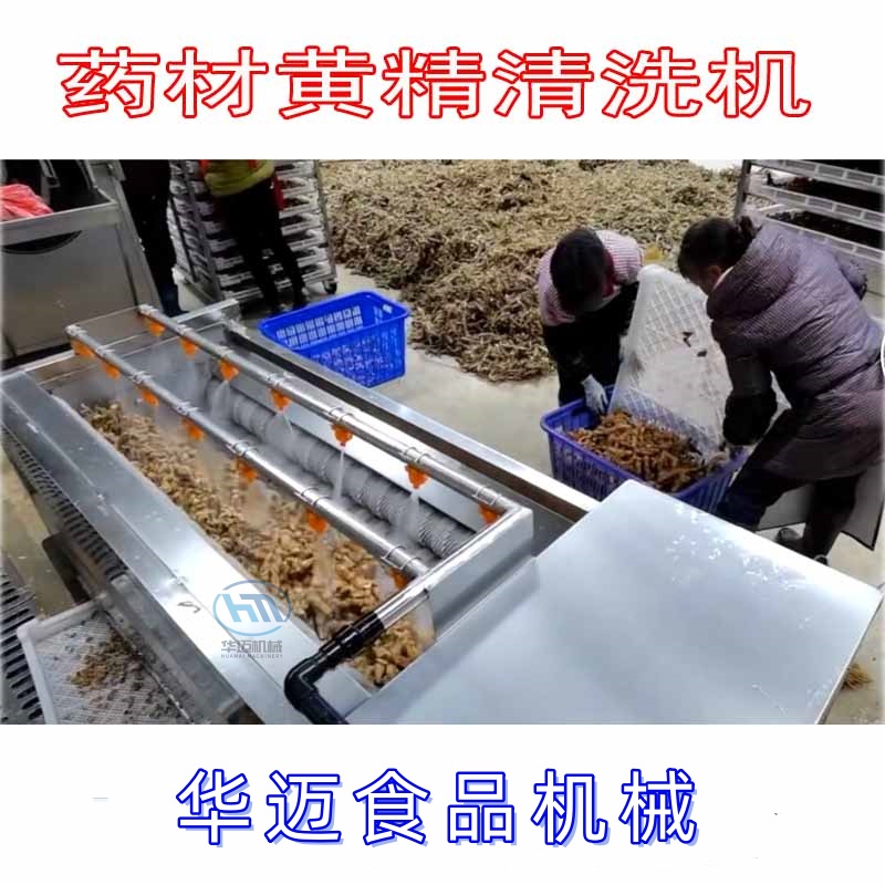 黄精清洗机厂家 三七天麻中药材清洗机 土豆红薯毛辊清洗机