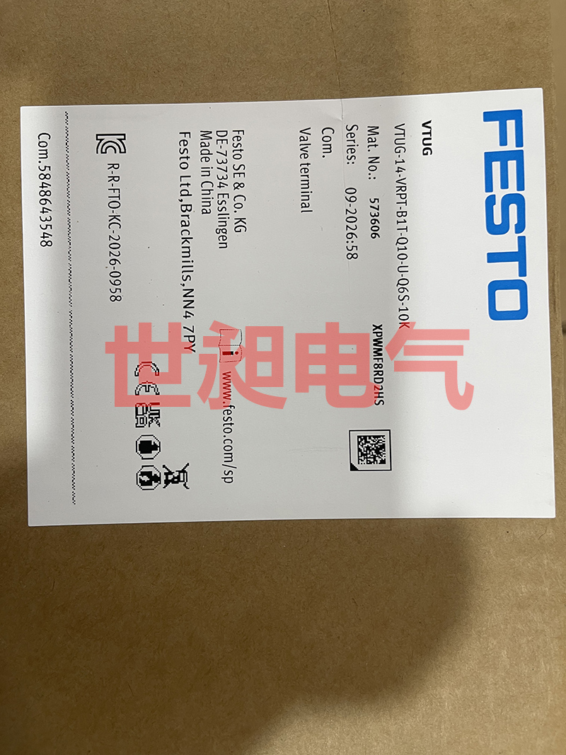 德国FESTO费斯托阀岛VTUG-14-VRPT-B1T-Q10-U-Q6S-10K 573606