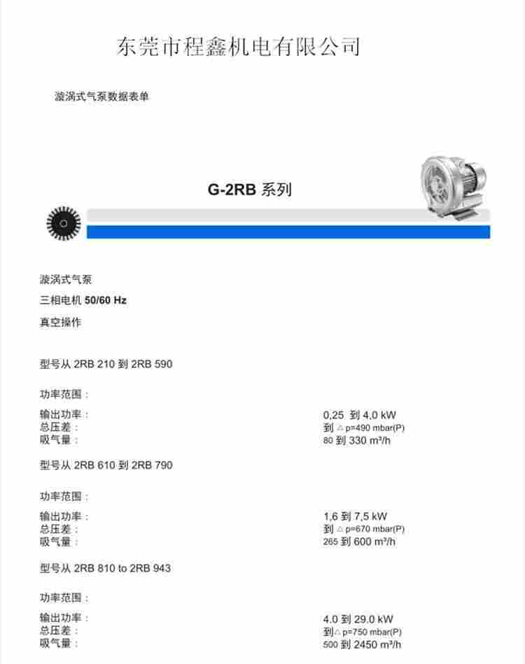 全风铝合金高压漩涡式风机