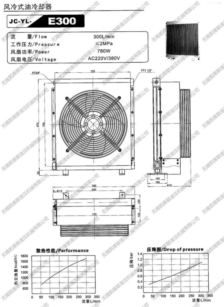 太原,JC-YL-AW0608L,风冷式油冷却器,高,