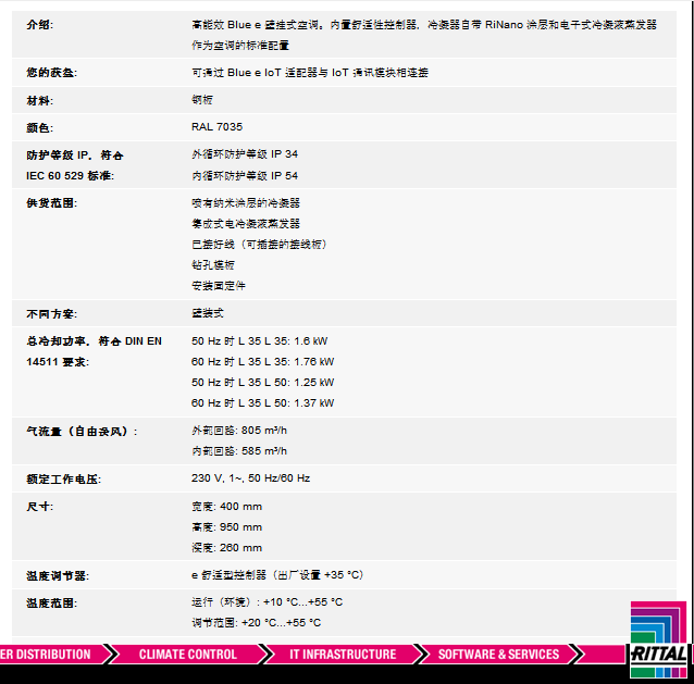 SK RTT 壁装式空调 1500W 230V 60HZ  威图空调 rittal 3305500
