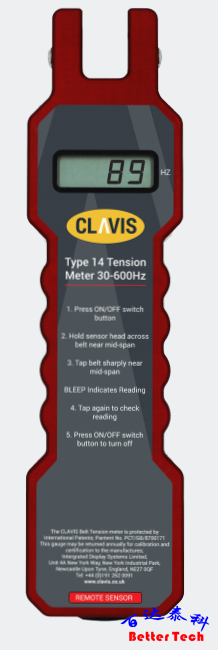 英国CLAVIS 皮带张力计Type14