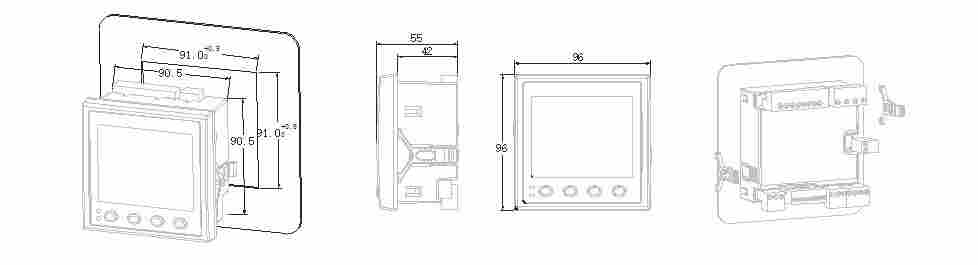 汉华智能PM96C-X谐波表电能表彩屏中文显示