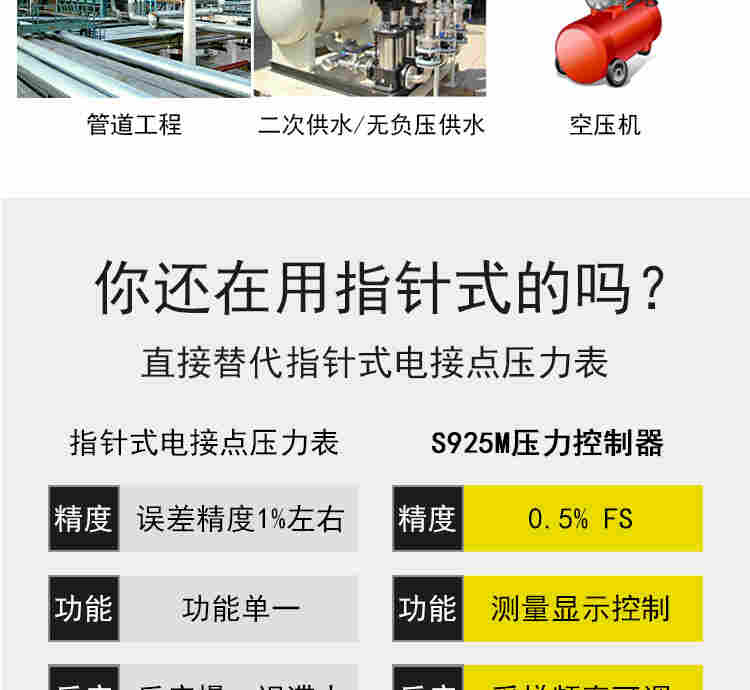 铭控三屏数显压力开关控制器数字真空电接点压力表负压气