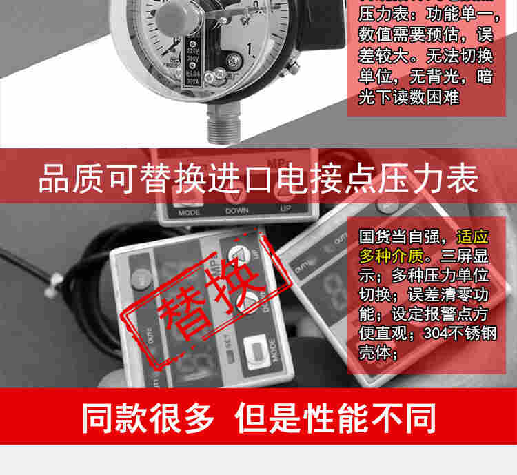 铭控三屏数显压力开关控制器数字真空电接点压力表负压气