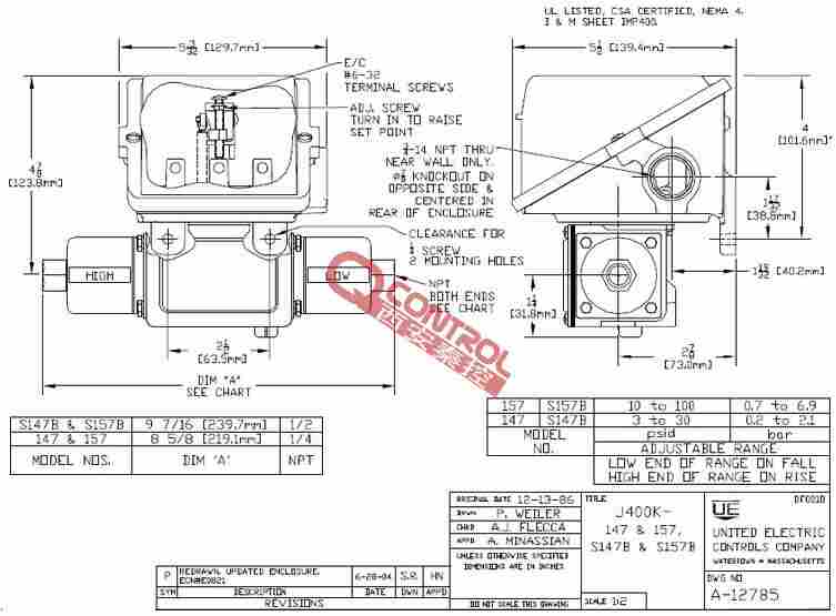 J402K-S157B-M408美国UE 差压开关库存现货