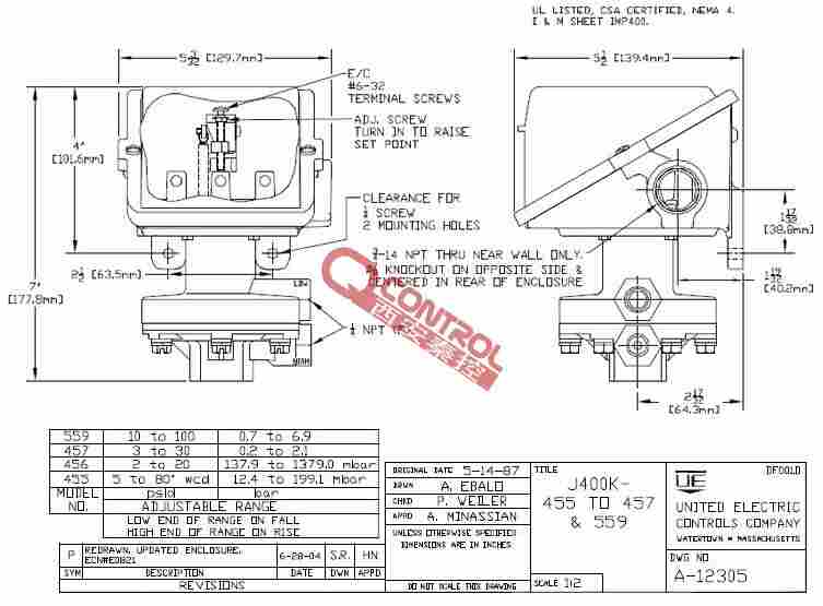 广西J400K-457美国UE润滑油微压差压开关代理现货