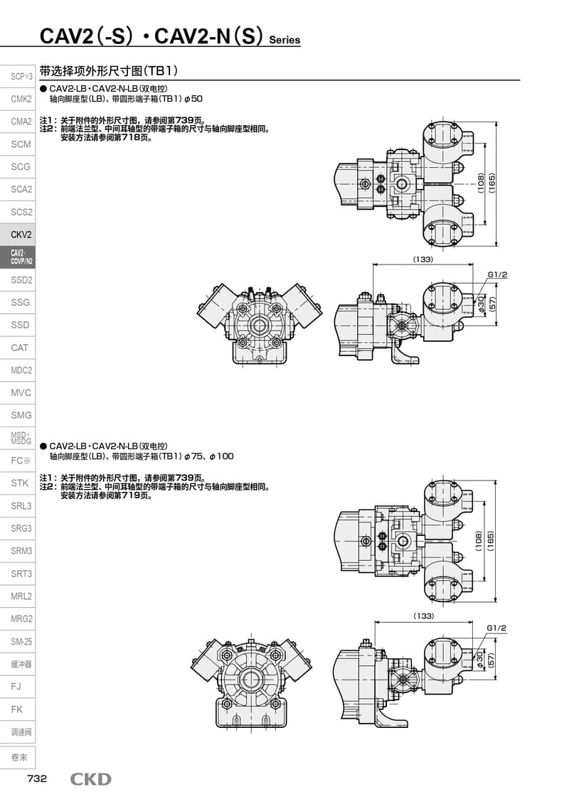 圆形气缸CAV2-TF-75N-52-TIE-ROD-ASSY配置资料