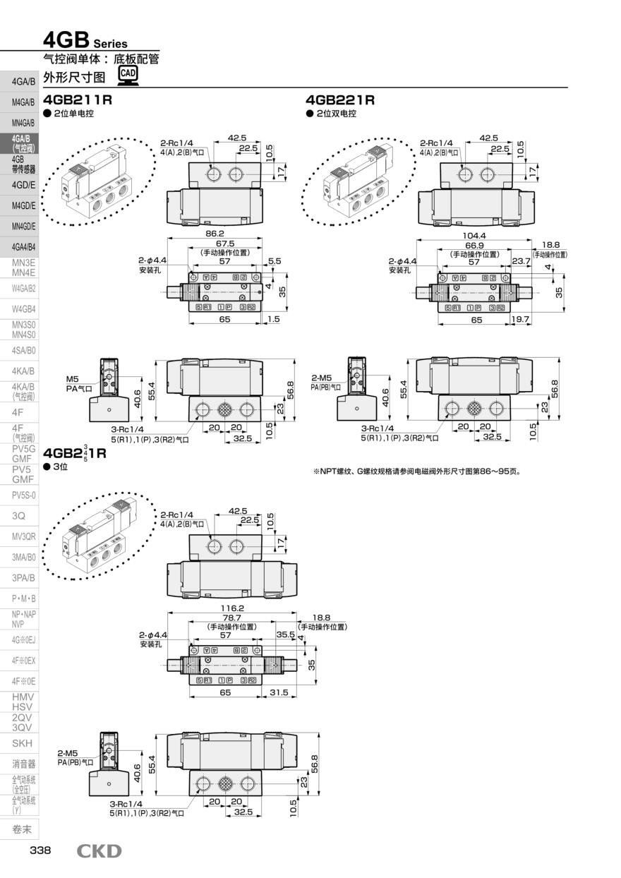 气动电磁阀M4GB3-CL10-K-13资料PDF