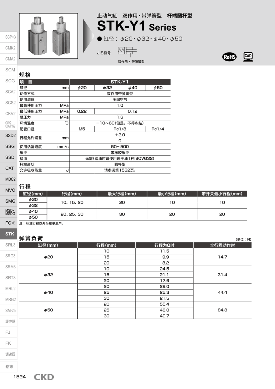 圆形气缸STK-40-25-T2YH-D-N11快速供货