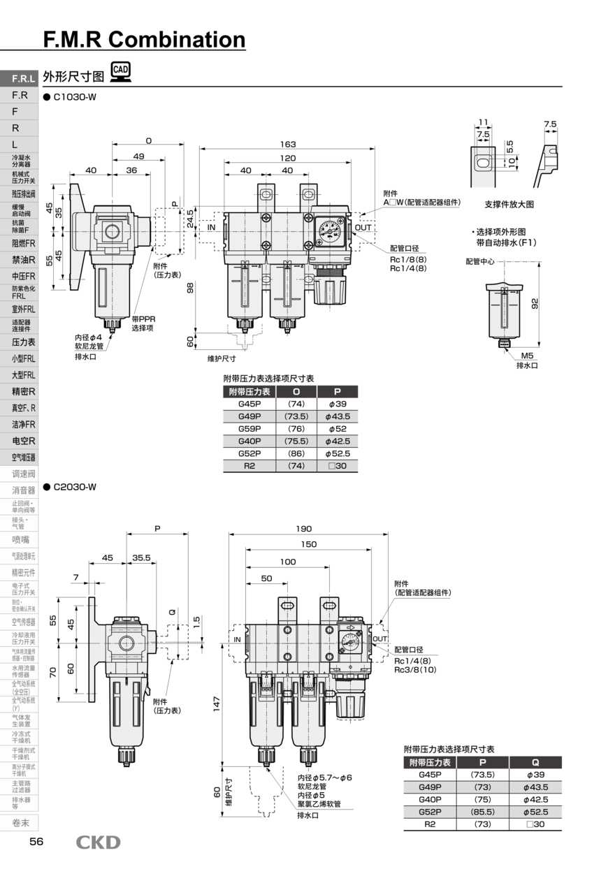 CKD减压阀C4010-8G-W-T8-A10GW选型资料