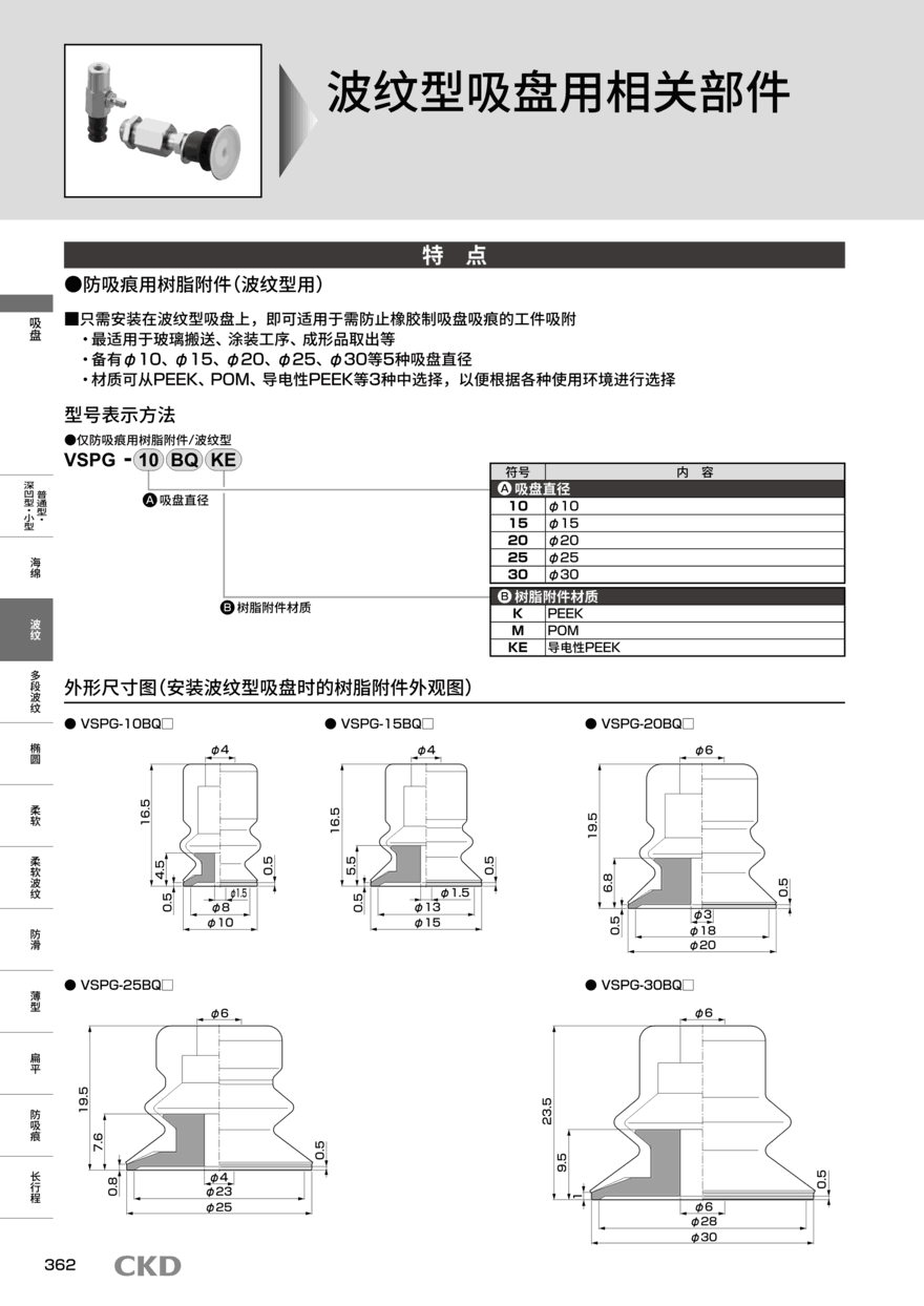 CKD真空吸盘VSP-A20KNH-6T-F1现货报价
