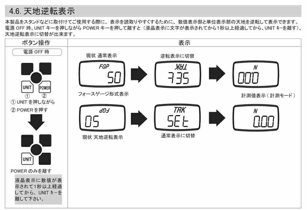 力新宝测力仪颠倒数字的方法