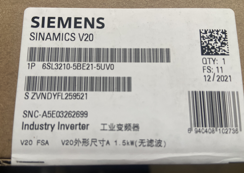 siemens变频器代理商6SL3210-5BE21-1UV0