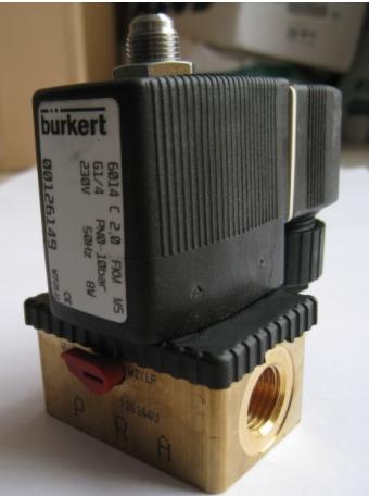 黄铜阀体6014型直动式电磁阀 burkert
