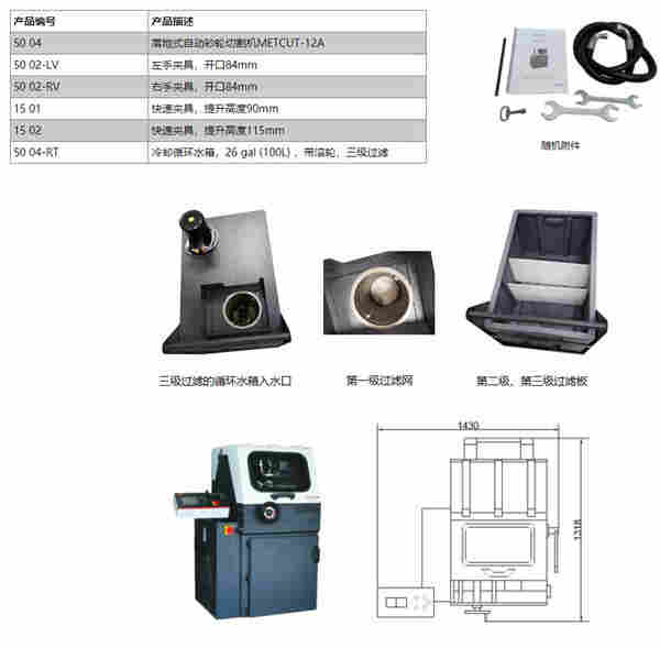 美国MetLab落地式自动砂轮切割机METCUT-12A