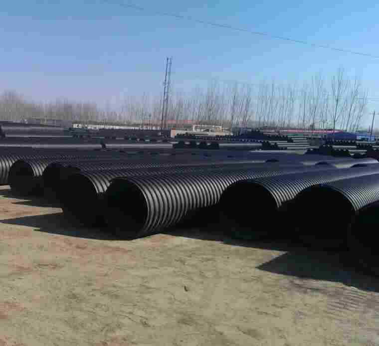 云南昆明HDPE钢带管-HDPE钢带增强波纹管-DN500钢带管