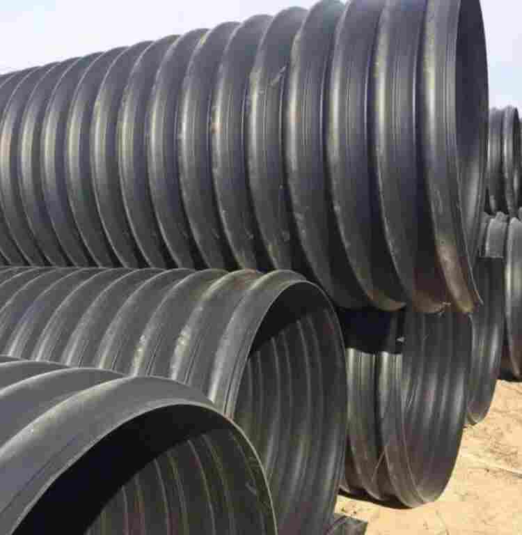 鲁甸HDPE钢带管-HDPE钢带增强波纹管-DN500钢带管