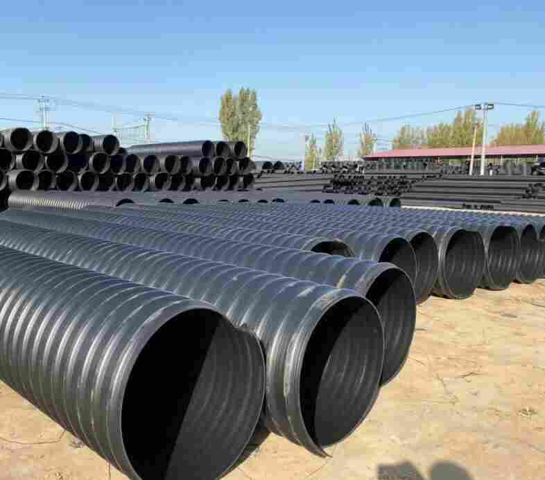 鲁甸HDPE钢带管-HDPE钢带增强波纹管-DN500钢带管