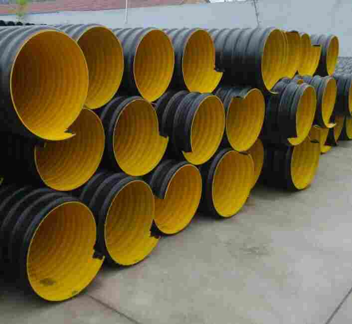 云南昆明HDPE钢带管-HDPE钢带增强波纹管-DN500钢带管