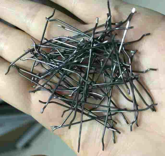 云南楚雄永仁钢纤维35X0.7-剪切波浪形钢纤维-冷拉断勾钢纤维