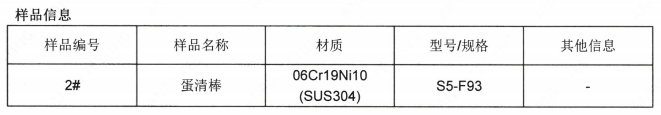 不锈钢蛋清棒SUS304成分分析